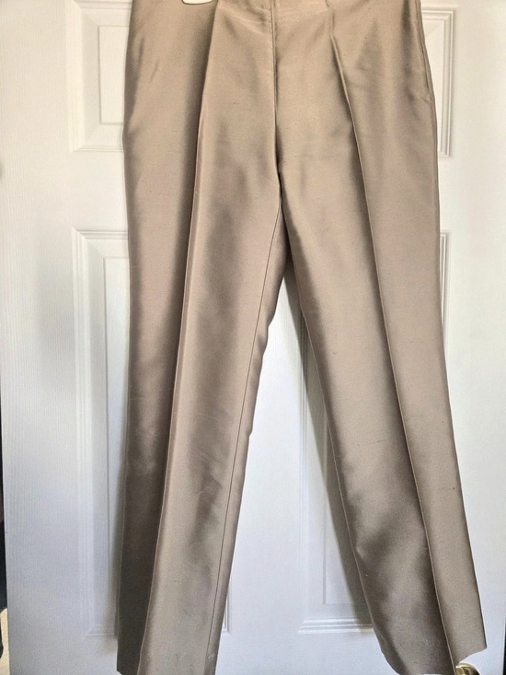 Michael Kors Taffeta Silk Trousers in Beige Size 4 Like New